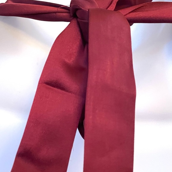 JASON WU Satin MIDI Dress Plunging U Neckline Halter Burgundy Wine Sz S NWT - Picture 8 of 11